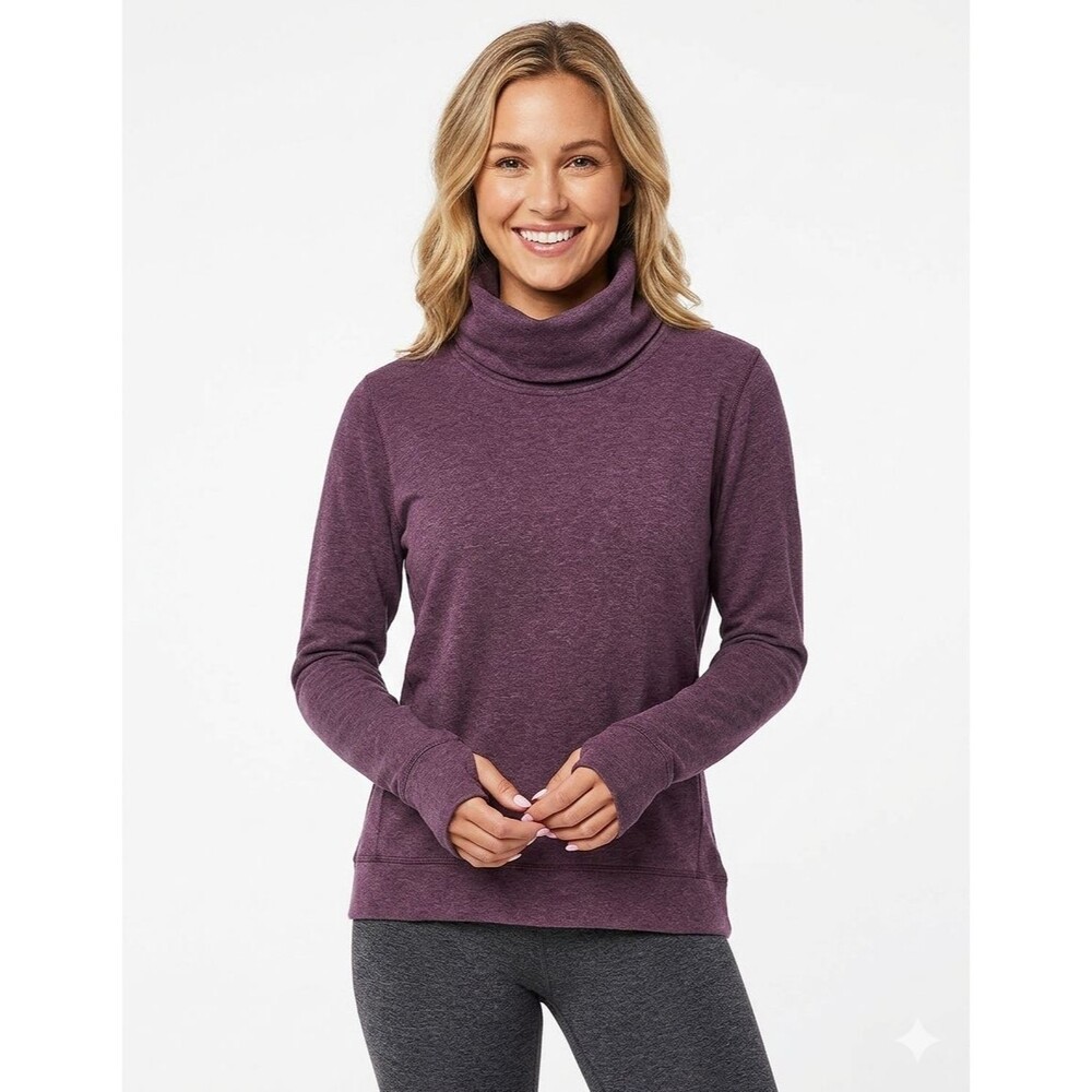Lululemon On The Double Pullover Sz 6 Purple Heathered Cowl Neck Sweatshirt EUC